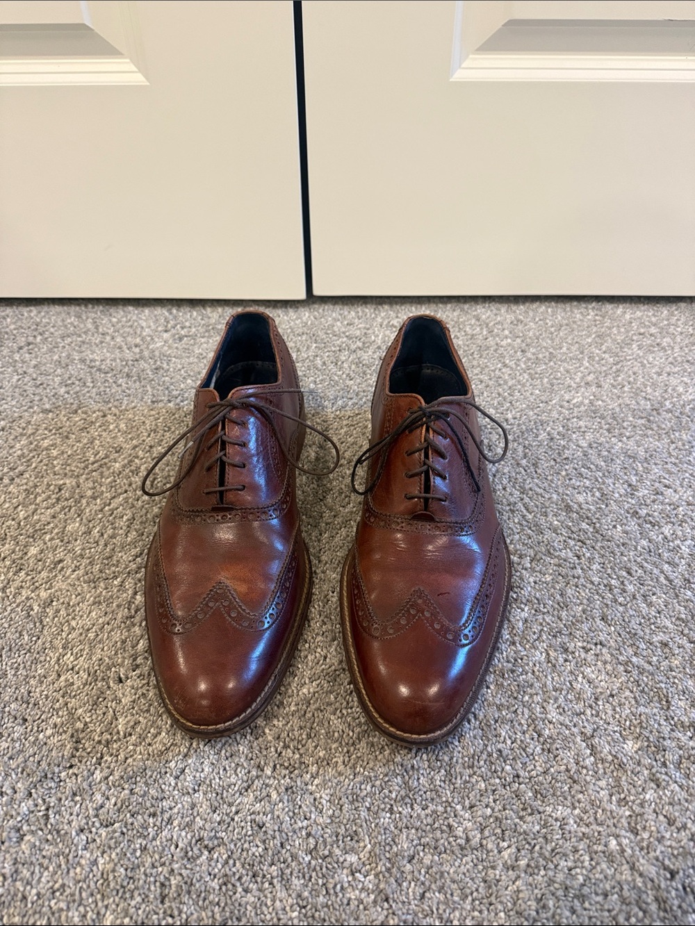 Cole Haan Men's Brown Leather Wingtip Dress Shoes